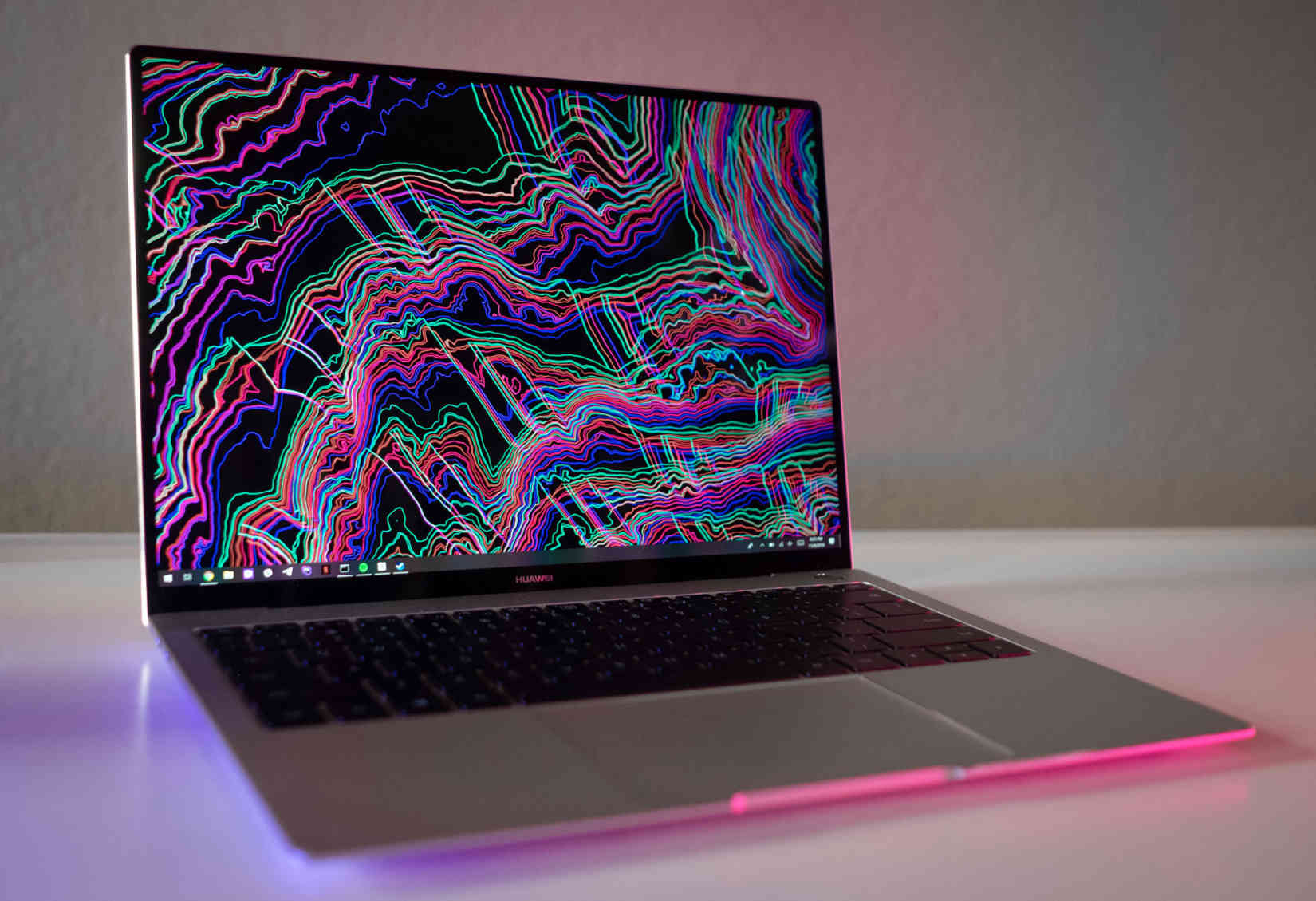 Huawei MateBook X Pro laptop open on the table Huawei MateBook X Pro laptop open on the table